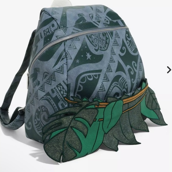 Danielle Nichole Disney Maui Gray and Green Patterned Backpack NWT - Picture 3 of 10